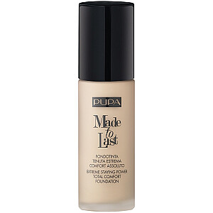 PUPA Made To Last Total Comfort Foundation SPF10 ilgalaikis matinis pagrindas 001 30 ml