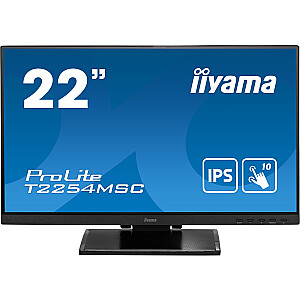 iiyama ProLite T2254MSC-B1AG, LED monitors - 22 - melns, FullHD, IPS, skārienekrāns