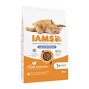 IAMS Advanced Nutrition Light/Sterilized - sausā kaķu barība - 10 kg