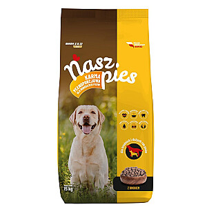 BIOFEED Nasz Pies medium &amp; large Mājputnu gaļa - sausā suņu barība - 15 kg