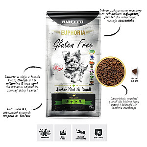 BIOFEED Euphoria Gluten Free Junior mini un mazo jēru sausā barība - 12 kg