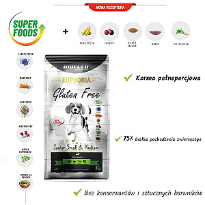 BIOFEED Euphoria Gluten Free Junior small & medium Lamb - сухой корм для собак - 12кг