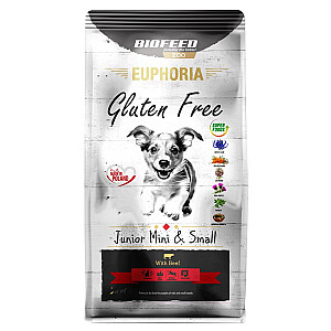 BIOFEED Euphoria Gluten Free Junior mini un mazo liellopu gaļa - sausā suņu barība - 12 kg