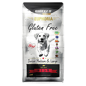 BIOFEED Euphoria Gluten Free Junior Medium &amp; Large Говядина - сухой корм для собак - 12 кг