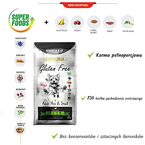 BIOFEED Euphoria bez Gluten Free Adult Mini & Small Jēra - sausā suņu barība - 12 kg