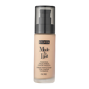 PUPA Made To Last Total Comfort Foundation SPF10 ilgalaikis matinis pagrindas 020 30 ml