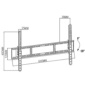 Uchwyt TV TB-751E do telewizora do 80" 35kg max VESA 600x400