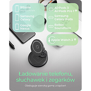  Ładwoarka IB-SH101-CH bezprzewodowa do telefonu zegarka i słuchawek 