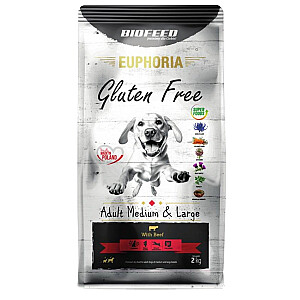 BIOFEED Euphoria Gluten Free Adult Medium &amp; Large Говядина - сухой корм для собак - 2 кг