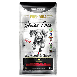 BIOFEED Euphoria Gluten Free Junior small &amp; medium Говядина - сухой корм для собак - 2кг