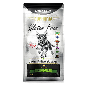 BIOFEED Euphoria Gluten Free Junior Medium & Large Lamb - сухой корм для собак - 2кг