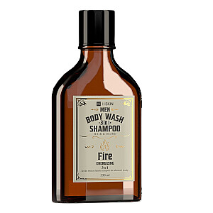 HISKIN Men Whisky kūno prausimosi gelis ir šampūnas plaukams ir barzdai 3in1 Fire 330ml