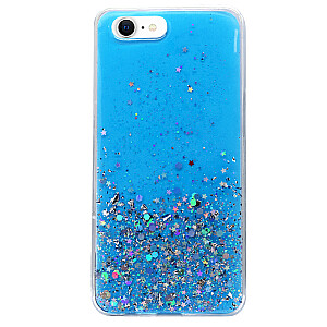 Fusion Glue Glitter Back Case Silikona Aizsargapvalks Apple iPhone 12 Mini Zils