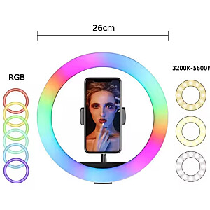 Wooco MJ26 Universāls Tripod Statnis priekš Selfie ar RGB LED lampu 26cm