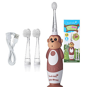 BRUSH BABY Wild Ones skaņas zobu birste bērniem no 0-10 gadiem Monkey