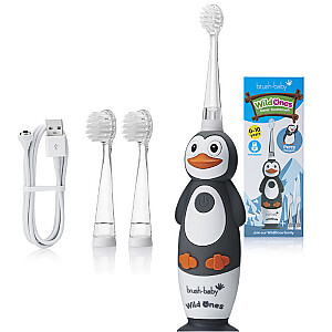 BRUSH BABY Wild Ones skaņas zobu birste bērniem no 0-10 gadiem Penguin