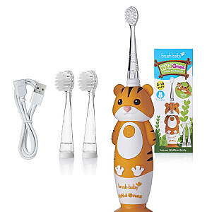 BRUSH BABY Wild Ones skaņas zobu birste bērniem no 0-10 gadiem Tiger