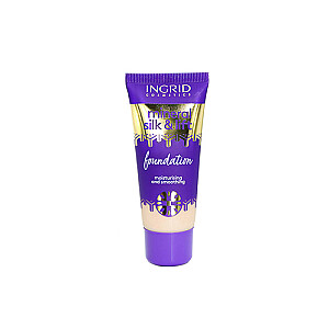 INGRID Mineral Silk &amp; Lift drėkinamasis ir glotninamasis pagrindas 029 Lengvas porcelianas 30ml