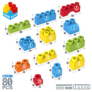 Konstruktora kļuči no ABS plastmasas 80 elem. 12 m+ CB49278