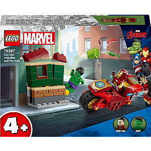 LEGO Marvel Iron Man ar motociklu un Halku (76287)