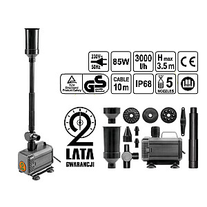 Strūklakas sūknis Flo 85W, 3000l/h, augstums 35m. 5 zirgspēki 79932