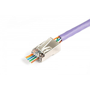 Проходной разъем RJ45 (8P8C), кат. 5e, экранированный, AWG 26–24, в упаковке 100 шт.