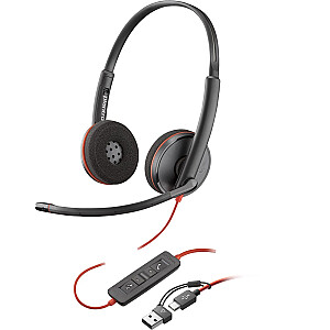 Poly Blackwire 3220 stereo USB-C melns