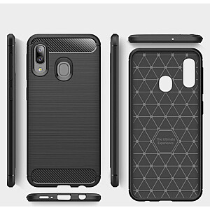 Fusion Trust Back Case Silikona Aizsargapvalks Priekš Samsung A405 Galaxy A40 Melns