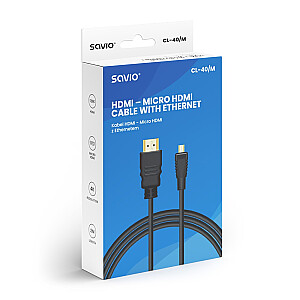 Кабель HDMI(M) - micro HDMI(M)z Ethernetem, 2м, CL-40/M