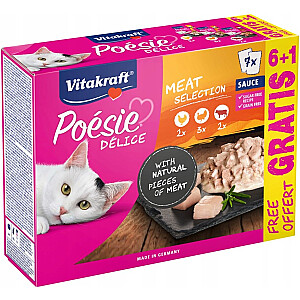 VITAKRAFT Poésie Delice Gaļas izvēle - mitrā kaķu barība - 6 + 1 x 85 g