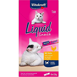 VITAKRAFT Liquid Snack Chicken - cienasts kaķiem - 6 x 15 g