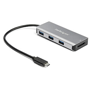 3 PORTU USB-C HUB AR SD KARTES LASĪTĀJU/10 GB SD LASĪTĀJU — 3 USB A, 1 USB C