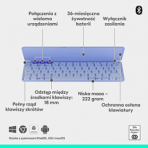 Logitech Keys To Go 2 Liliowy