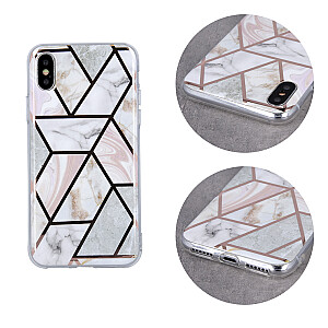Fusion Geometric Marble silikona aizsargapvalks Apple iPhone 12 Pro Max rozā