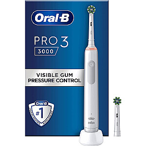 Braun Oral-B Pro 3 3000 CrossAction, elektrinis dantų šepetėlis (baltas)