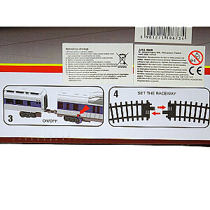 Dzelzceļš ar pasažieru vagoniem (gaisma, skaņa) 46x32x5cm 586734