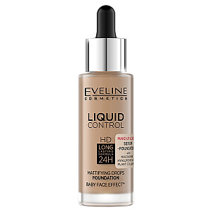 EVELINE Liquid Control HD makiažo pagrindas su lašintuvu 060 Sunny Beige 32 ml