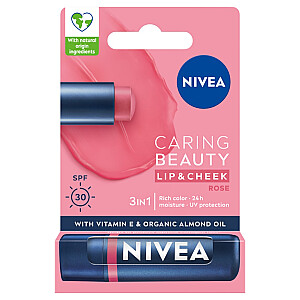 NIVEA Caring Beauty Caring lūpu krāsa 3in1 Rose 4,8g