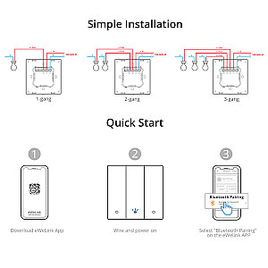 Sonoff vieds 2-kanālu Wi-Fi sienas slēdzis melns (M5-2C-80)