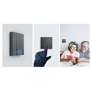 Sonoff vieds 2-kanālu Wi-Fi sienas slēdzis melns (M5-2C-80)