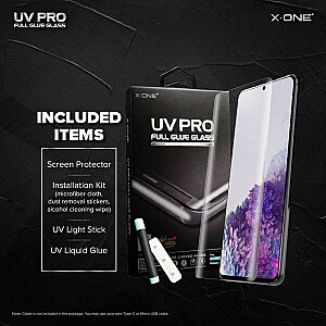 X-ONE UV PRO Full Cover защитное стекло для экрана Samsung S908 Galaxy S22 Ultra (работающий датчик отпечатков пальцев)