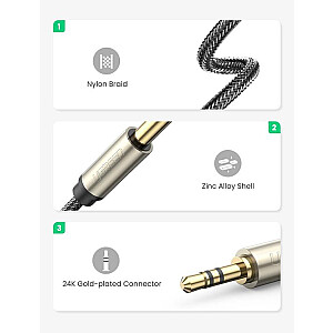 Аудиокабель Ugreen 3.5mm -> 6.35mm TRS 5м черный
