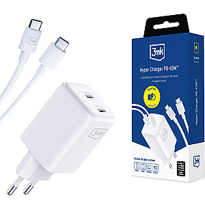 3mk Hyper Charger PD 45W Белый+2 кабеля USB-C/C