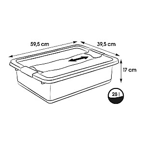 Коробка с крышкой Crystalbox Cornelia 59,5x39,5x17см 28л прозрачная