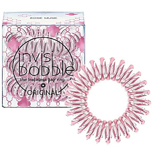 Originalus INVISIBOBBLE plaukų žiedas su 3 Rose Muse Scrunchies