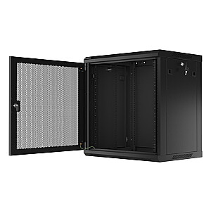 Шкаф подвесной 19 дюймов 12U 600x450 перфорированные двери (плоская упаковка) черный