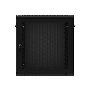 Шкаф подвесной 19 дюймов 12U 600x450 перфорированные двери (плоская упаковка) черный