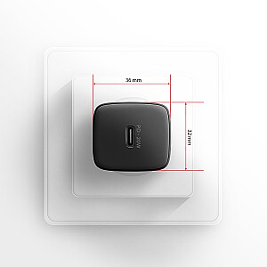 ACU-PD20 Ładowarka sieciowa PD 20W, 1x port USB-C, PD3.0/QC3.0/AFC/FCP/Apple Czarna