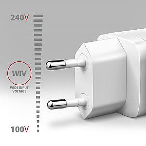 ACU-PD30W Настенное зарядное устройство PD 30 Вт, 1 порт USB-C, PD3.0/QC3.0/AFC/FCP/Apple White