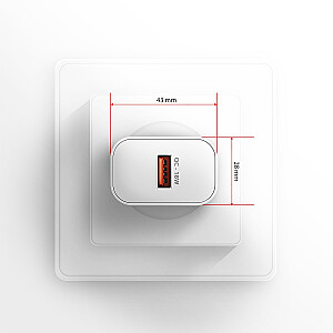 ACU-QC18W Ładowarka sieciowa QC 18W, 1x port USB-A, QC3.0/AFC/FCP/SMART Biała